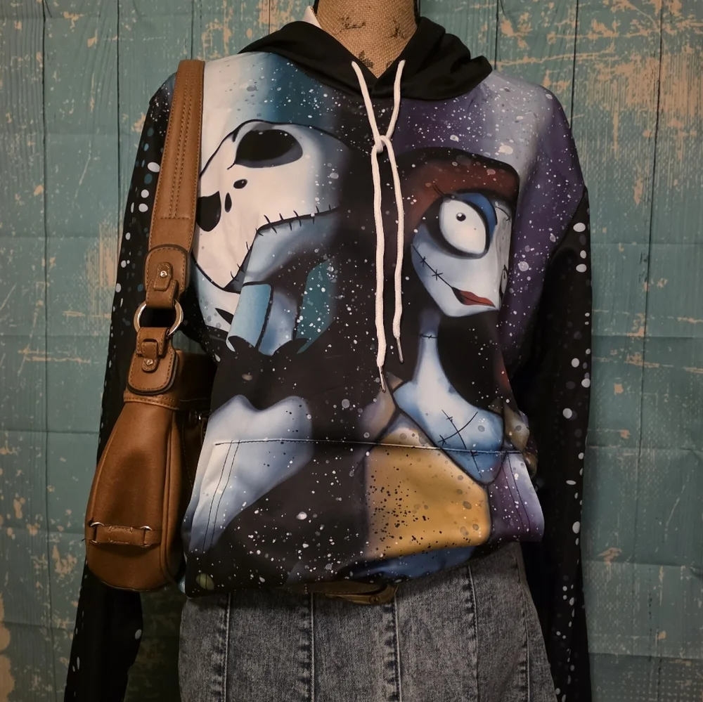 Nightmare Before Christmas Jack and Sally hoodie,‎ lightweight